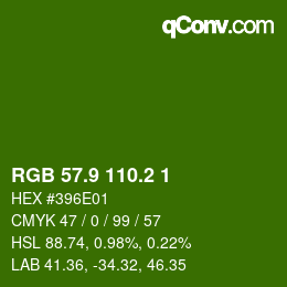 カラーコード: RGB 57.9 110.2 1 | qconv.com