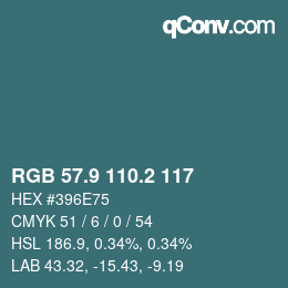 Color code: RGB 57.9 110.2 117 | qconv.com