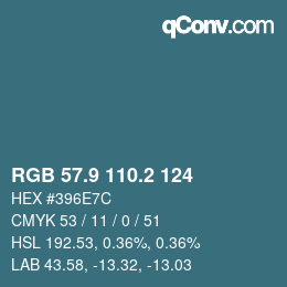 カラーコード: RGB 57.9 110.2 124 | qconv.com