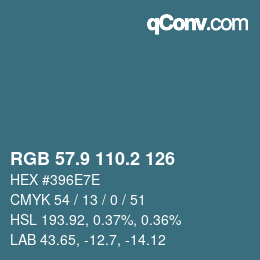 Color code: RGB 57.9 110.2 126 | qconv.com