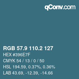 Color code: RGB 57.9 110.2 127 | qconv.com