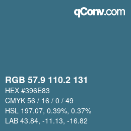 Color code: RGB 57.9 110.2 131 | qconv.com