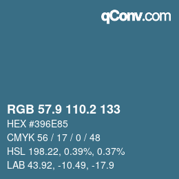 Color code: RGB 57.9 110.2 133 | qconv.com