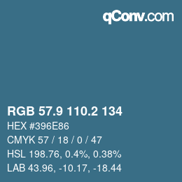 カラーコード: RGB 57.9 110.2 134 | qconv.com