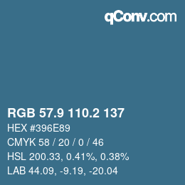 Color code: RGB 57.9 110.2 137 | qconv.com