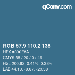 Color code: RGB 57.9 110.2 138 | qconv.com