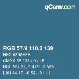カラーコード: RGB 57.9 110.2 139 | qconv.com