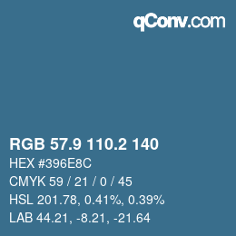 Color code: RGB 57.9 110.2 140 | qconv.com