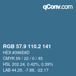 Color code: RGB 57.9 110.2 141 | qconv.com