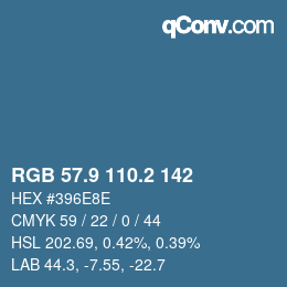 Color code: RGB 57.9 110.2 142 | qconv.com