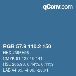Color code: RGB 57.9 110.2 150 | qconv.com
