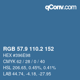 Color code: RGB 57.9 110.2 152 | qconv.com