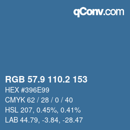 Color code: RGB 57.9 110.2 153 | qconv.com