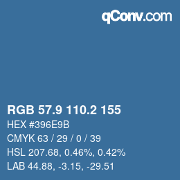 Color code: RGB 57.9 110.2 155 | qconv.com