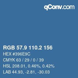 Color code: RGB 57.9 110.2 156 | qconv.com