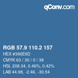 Color code: RGB 57.9 110.2 157 | qconv.com