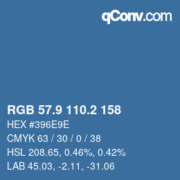 Color code: RGB 57.9 110.2 158 | qconv.com