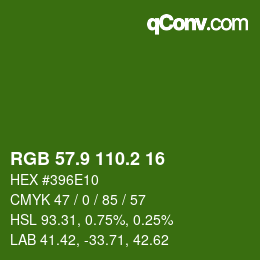 カラーコード: RGB 57.9 110.2 16 | qconv.com
