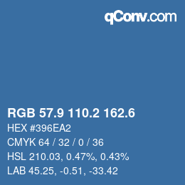 カラーコード: RGB 57.9 110.2 162.6 | qconv.com