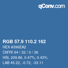 Farbcode: RGB 57.9 110.2 162 | qconv.com