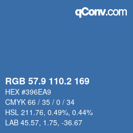 Color code: RGB 57.9 110.2 169 | qconv.com