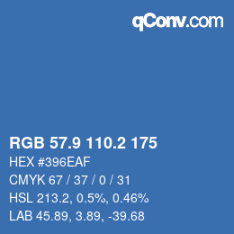 Color code: RGB 57.9 110.2 175 | qconv.com