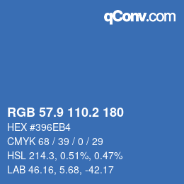 Color code: RGB 57.9 110.2 180 | qconv.com