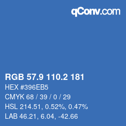 Color code: RGB 57.9 110.2 181 | qconv.com