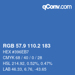 カラーコード: RGB 57.9 110.2 183 | qconv.com