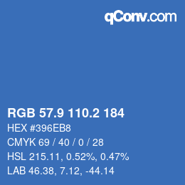 Color code: RGB 57.9 110.2 184 | qconv.com