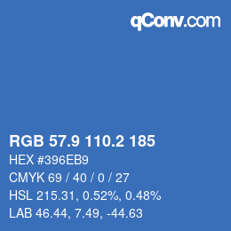 Farbcode: RGB 57.9 110.2 185 | qconv.com