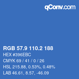 Color code: RGB 57.9 110.2 188 | qconv.com