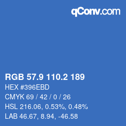 カラーコード: RGB 57.9 110.2 189 | qconv.com