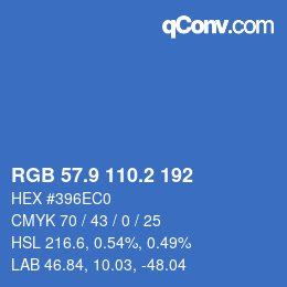カラーコード: RGB 57.9 110.2 192 | qconv.com