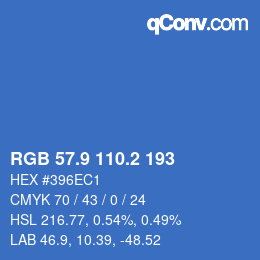 Color code: RGB 57.9 110.2 193 | qconv.com