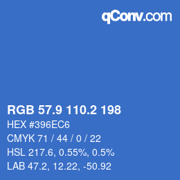 Color code: RGB 57.9 110.2 198 | qconv.com