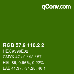 カラーコード: RGB 57.9 110.2 2 | qconv.com