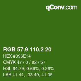 カラーコード: RGB 57.9 110.2 20 | qconv.com