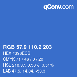 Color code: RGB 57.9 110.2 203 | qconv.com