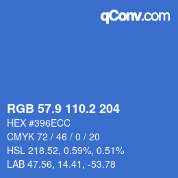 Color code: RGB 57.9 110.2 204 | qconv.com
