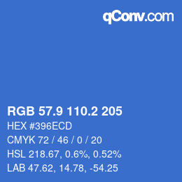 Color code: RGB 57.9 110.2 205 | qconv.com