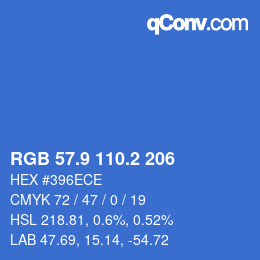 Color code: RGB 57.9 110.2 206 | qconv.com