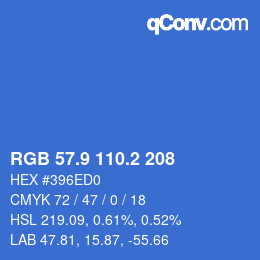 Color code: RGB 57.9 110.2 208 | qconv.com
