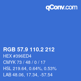 Color code: RGB 57.9 110.2 212 | qconv.com
