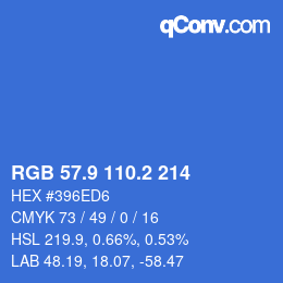 Color code: RGB 57.9 110.2 214 | qconv.com