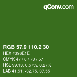 カラーコード: RGB 57.9 110.2 30 | qconv.com