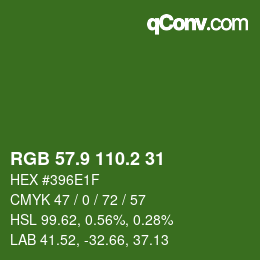 カラーコード: RGB 57.9 110.2 31 | qconv.com