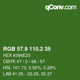 カラーコード: RGB 57.9 110.2 35 | qconv.com