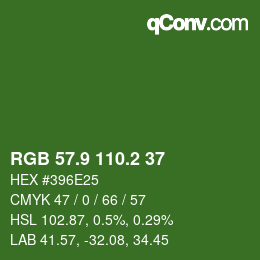 カラーコード: RGB 57.9 110.2 37 | qconv.com