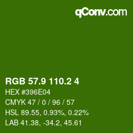 カラーコード: RGB 57.9 110.2 4 | qconv.com